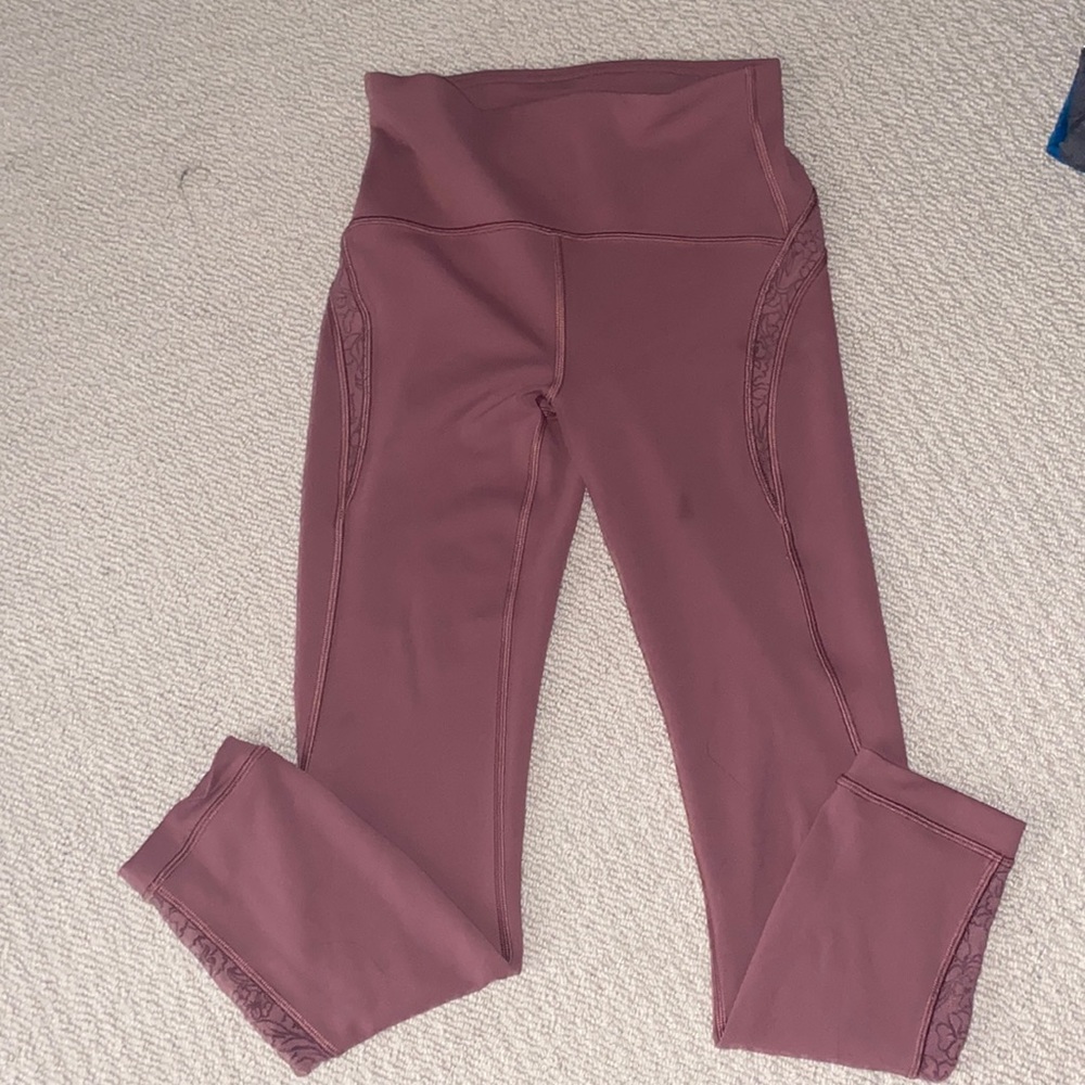 LULULEMON LEGGINGS PINK LACE